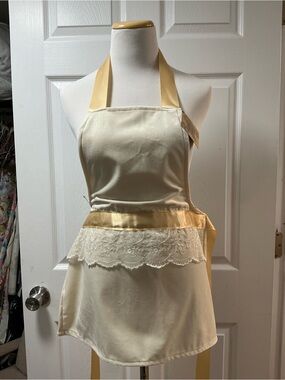 2007 - Satin & Lace Halter Apron in Cream